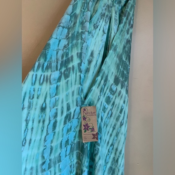 Nectar creations tie dye halter dress resort wear vacation beach handkerchief - Picture 8 of 8